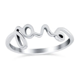 Love Band Oxidized Solid 925 Sterling Silver Thumb Ring (7.5mm)