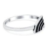 Rainbow Band Oxidized Solid 925 Sterling Silver Thumb Ring (6mm)