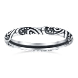 Bali Oxidized Band Solid 925 Sterling Silver Thumb Ring (2.5mm)