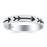 Arrow Oxidized Band Solid 925 Sterling Silver Thumb Ring (3.5mm)