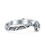 Dragon Oxidized Band Solid 925 Sterling Silver Thumb Ring (7.3mm)