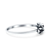 Flowers Oxidized Band Solid 925 Sterling Silver Thumb Ring (5mm)
