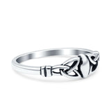 Celtic Oxidized Band Solid 925 Sterling Silver Thumb Ring (5mm)