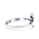 Cats Oxidized Band Solid 925 Sterling Silver Thumb Ring (10mm)