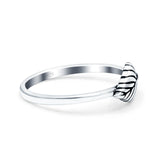 Leaves Ring Oxidized Band Solid 925 Sterling Silver Thumb Ring (6.5mm)