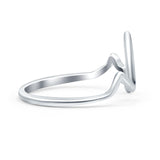 Heartbeat Rhodium Plated Band Solid 925 Sterling Silver Thumb Ring (11mm)