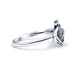 Human Heart Oxidized Band Solid 925 Sterling Silver Thumb Ring (10mm)