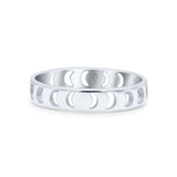 Iconic Celestial Moon Phases Cut Out And Lunar Cycle Stylish Oxidized Band Thumb Ring