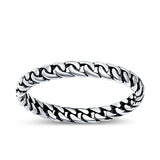 Chain Oxidized Band Solid 925 Sterling Silver Thumb Ring (2.5mm)