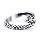 Snake Oxidized Band Solid 925 Sterling Silver Thumb Ring (10mm)