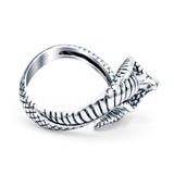 Cobra Snake Oxidized Band Solid 925 Sterling Silver Thumb Ring (15.6mm)