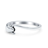 Snake Oxidized Band Solid 925 Sterling Silver Thumb Ring (5mm)