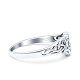 Celtic Star Oxidized Band Solid 925 Sterling Silver Thumb Ring (7mm)