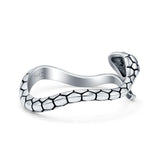 Serpent Snake Oxidized Band Solid 925 Sterling Silver Thumb Ring (7mm)
