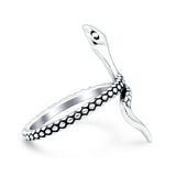 Snake Oxidized Band Solid 925 Sterling Silver Thumb Ring (25mm)