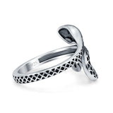 Snake Oxidized Band Solid 925 Sterling Silver Thumb Ring (18mm)