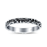 Bali Style Oxidized Band Solid 925 Sterling Silver Thumb Ring (3mm)