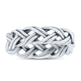 Dainty Celtic Woven Braided Twisted Double Band