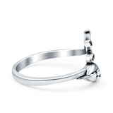 Bird & Branch Oxidized Band Solid 925 Sterling Silver Thumb Ring (13mm)