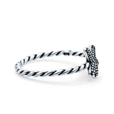 Starfish Band Oxidized Solid 925 Sterling Silver Thumb Ring (8mm)