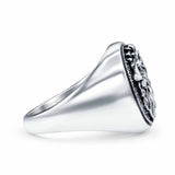 Lion Oxidized Band Solid 925 Sterling Silver Thumb Ring (17mm)