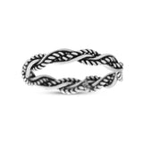 Iconic Braided Double Twisted Rope Engraved Fascinating Oxidized Band Thumb Ring