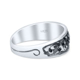 Engraved Floral Designer Trendy Oxidized Band Thumb Ring