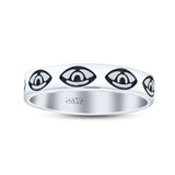 Delightful Eye Artisan Rounded Design Trendy Oxidized Band Thumb Ring
