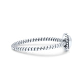 Delightful Stunning Twisted Rope Style Freshwater Pearl Fascinating Oxidized Statement Band Thumb Ring