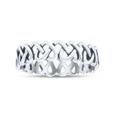 Stackable Iconic Cut Out Open Love Hearts Knot Statement Oxidized Fashion Band Thumb Ring