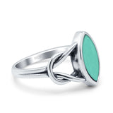 Solitaire Marquise Halo Wedding Engagement Ring Simulated Turquoise 925 Sterling Silver