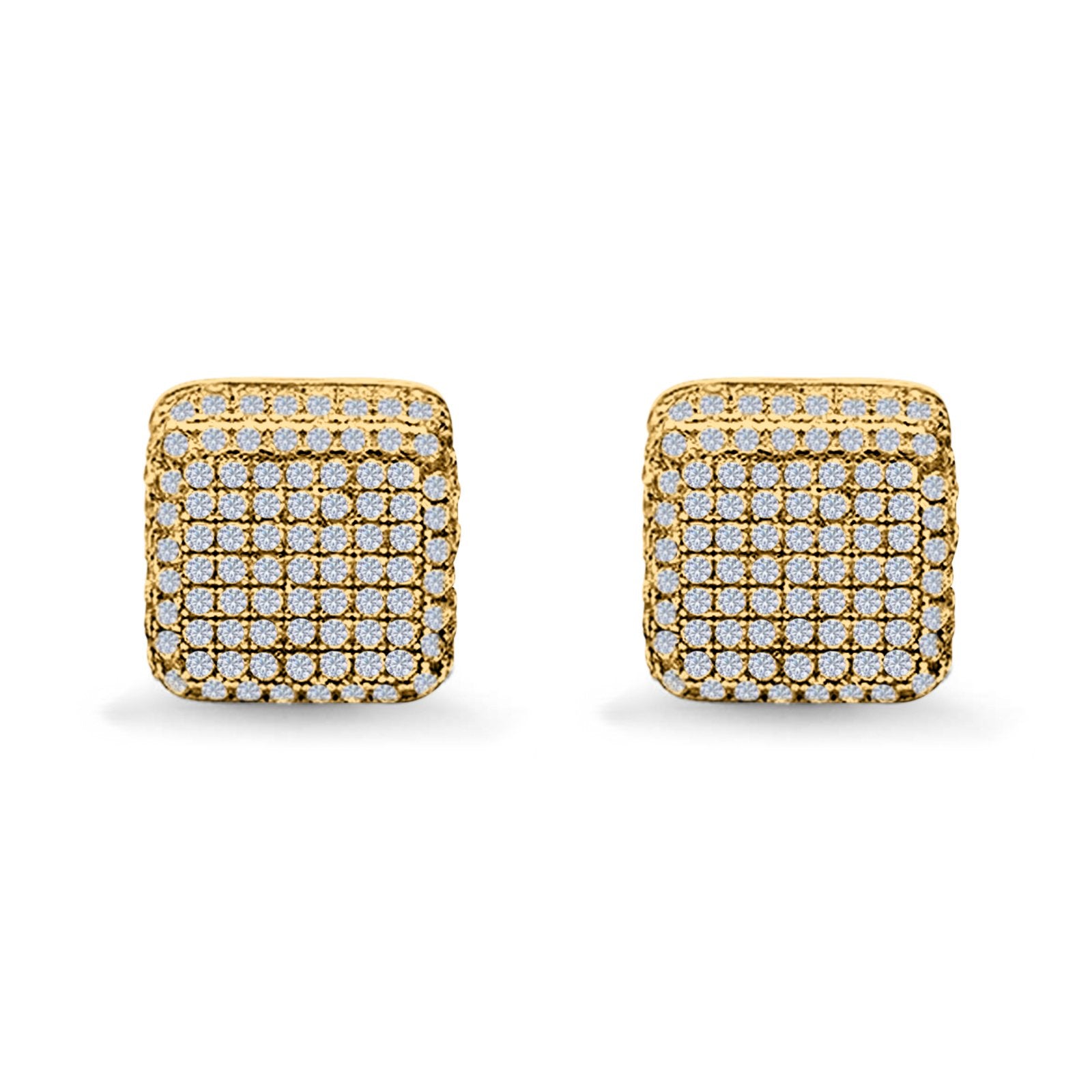 Casting Square Stud Earrings Screw Back .925 Sterling Silver Sizes 2-8mm  Available in 3 Colors!