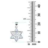 Lab Created White Opal Jewish Star Of David 925 Sterling Silver Charm Pendant