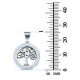 Lab Created White Opal Family Tree of Life Whimsical 925 Sterling Silver Charm Pendant