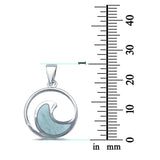 Larimar Ocean Wave 925 Sterling Silver Charm Pendant