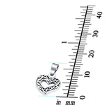 Fancy Design Heart 925 Sterling Silver Charm Pendant