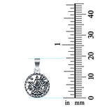 0.75 Inch Plain Pentagram Pendant Charm 925 Sterling Silver
