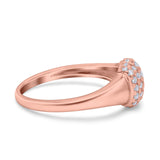 14K Rose Gold 0.32ct Square Cluster Art Deco 8mm G SI Diamond Engagement Band Wedding Ring Size 6.5