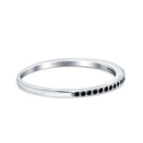 Half Eternity Ring Round Black CZ 925 Sterling Silver Wholesale