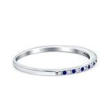 Half Eternity Ring Blue Sapphire Cubic Zirconia 925 Sterling Silver Wholesale