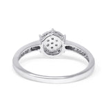 Halo Round Cluster Diamond Wedding Ring 10K White Gold 0.15ct Wholesale