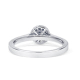 Halo Round Cluster Diamond Wedding Ring 10K White Gold 0.15ct Wholesale