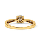 Halo Round Cluster Diamond Wedding Ring 10K Yellow Gold 0.20ct Wholesale