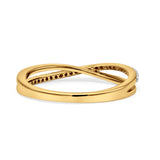 Half Eternity X Crisscross Diamond Wedding Band 10K Yellow Gold 0.11ct Wholesale