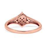 Art Deco Diamond Cushion Shape Ring 10K Rose Gold 0.22ct Wholesale