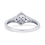 Art Deco Diamond Cushion Shape Ring 10K White Gold 0.22ct Wholesale