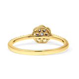 Flower Shaped Diamond Clover Ring 10K Yellow Gold 0.20ct Wholesale