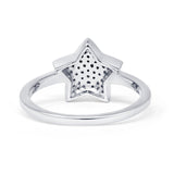 Cluster Statement Diamond Star Ring 10K White Gold 0.14ct Wholesale