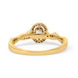 Infinity Twisted Rope Diamond Halo Ring 10K Yellow Gold 0.12ct Wholesale