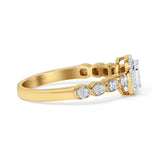 Halo Cushion Shape Miracle Illusion Diamond Ring 10K Yellow Gold 0.16ct Wholesale